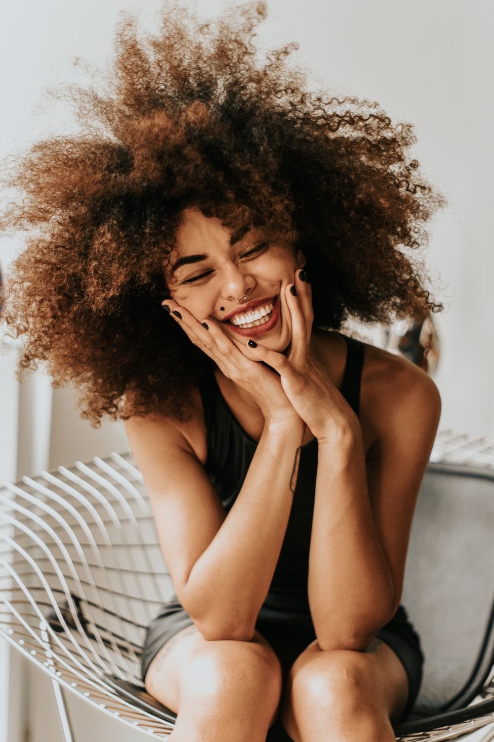 woman smiling with healthy teeth